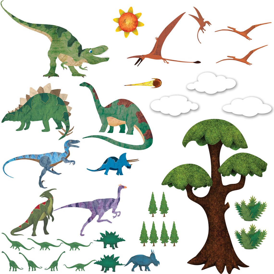 Dinosaur Wall Decals Peel & Stick Dinosaur Wall Stickers for Etsy
