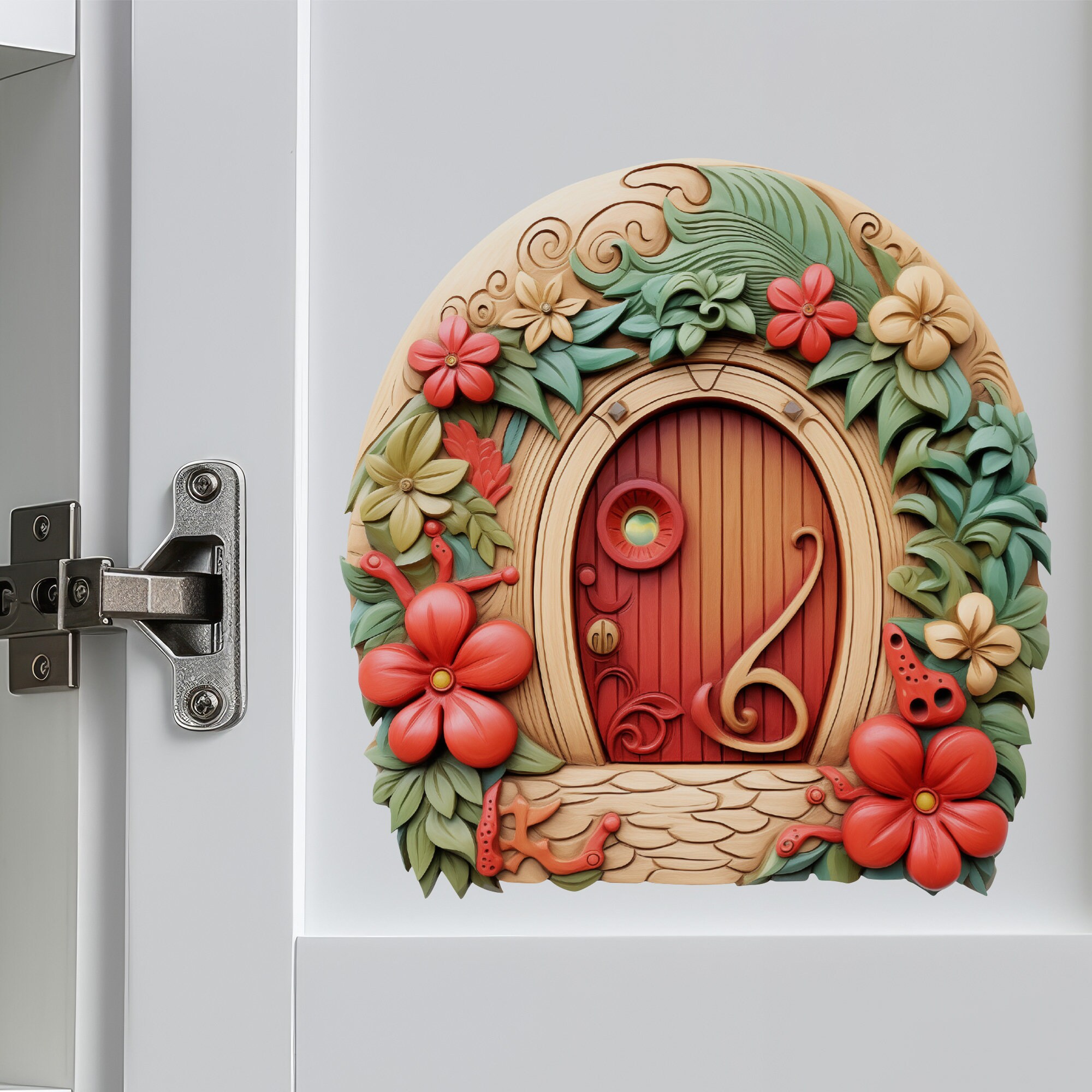 Hibiscus Hideaway Fairy Door Decal - Etsy