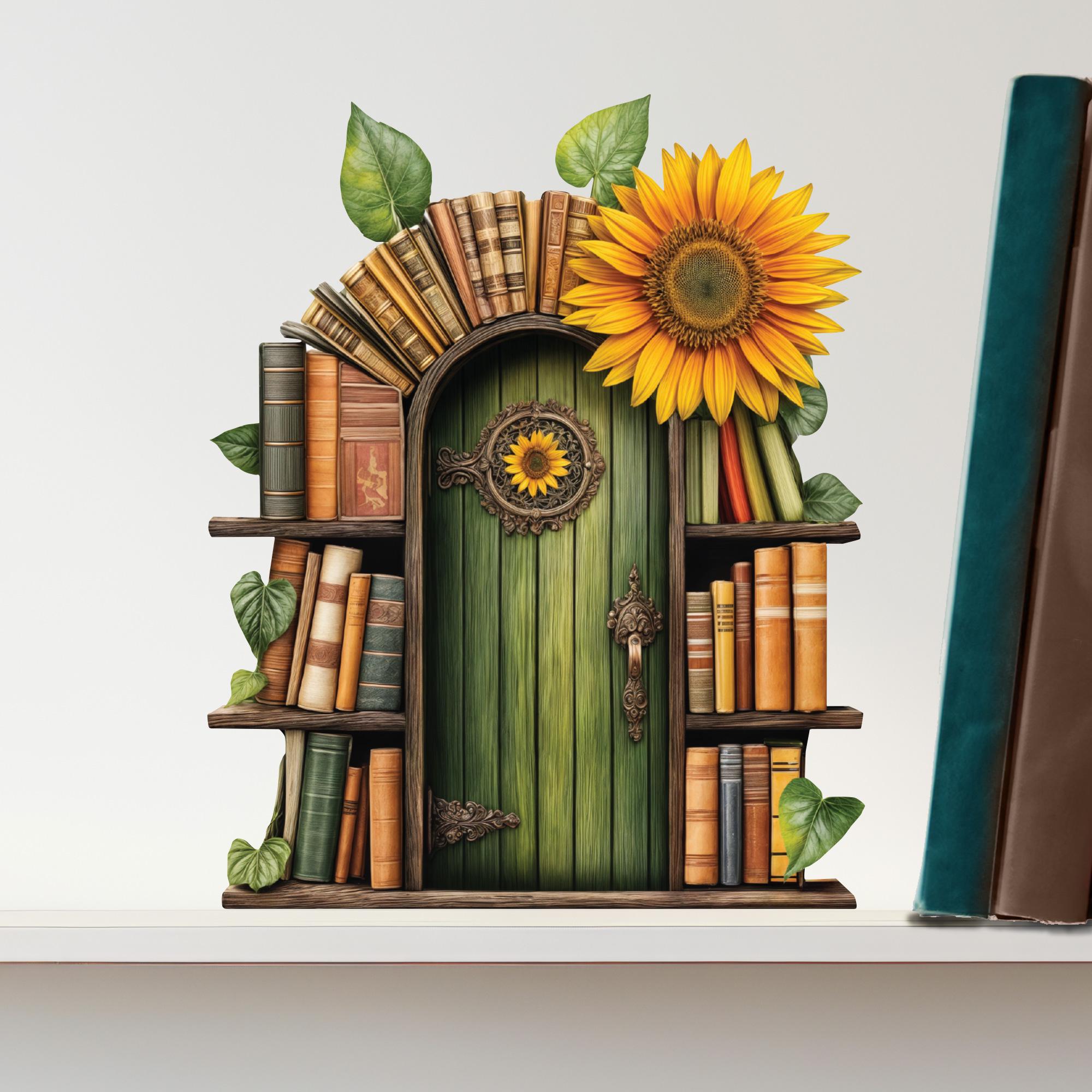 Sunflower Library Fairy Door Decal - Etsy