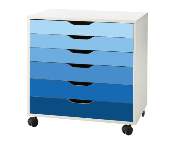 Blue Ombre Pattern Decal Set For Ikea Alex Drawer Unit Australia Blue Ombre Pattern Decal Set For Ikea, Filing Cabinet Ikea Australia