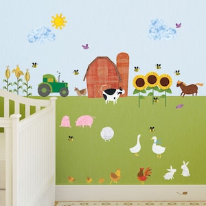 Farm Wall Sticker Set – 38 Peel & Stick Farm Theme Decals for Baby Nursery and Kid Room - MINI SET (#1248-17)