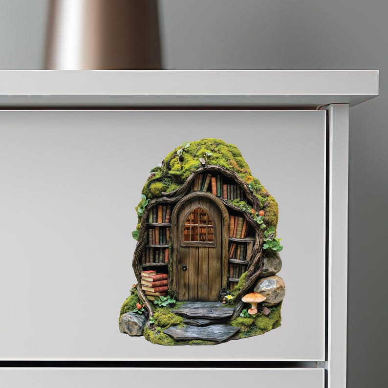 Woodland Library Fairy Door Decal - Etsy