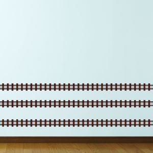 Train Track Wall Sticker - 20 Foot Peel & Stick Railroad Decal (SKU 1254)