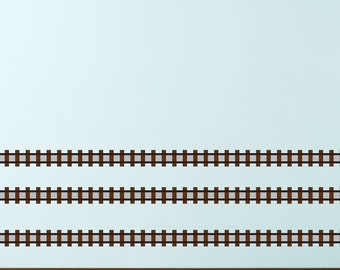 Train Track Wall Sticker - 20 Foot Peel & Stick Railroad Decal (SKU 1254)
