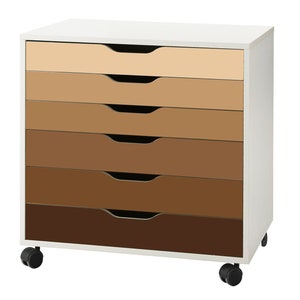 Brown Ombre Pattern Decal Set for IKEA Alex Drawer Unit (Furniture NOT Included)