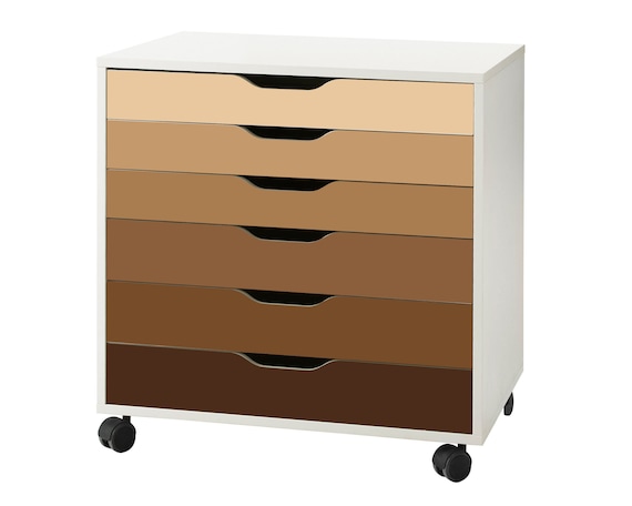 Brown Ombre Pattern Decal Set for IKEA Alex Drawer Unit furniture