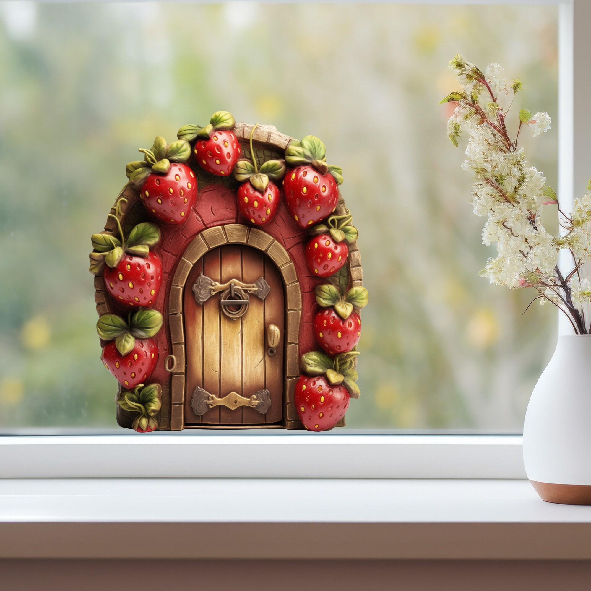 Strawberry Fairy Door Decal - Etsy