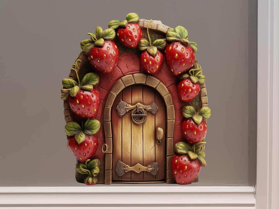 Strawberry Fairy Door Decal - Etsy