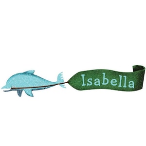 Personalized Dolphin Name Banner Wall Decal for Kids Room (stk1034)