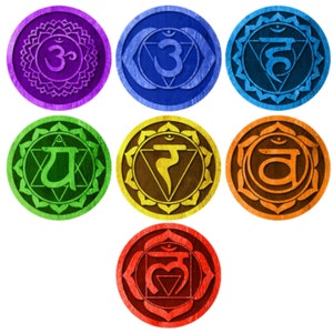 7 Chakras Wall Decals - Yoga Studio Decor, Meditation Decal, Gift Idea for Yogis (1273-17)