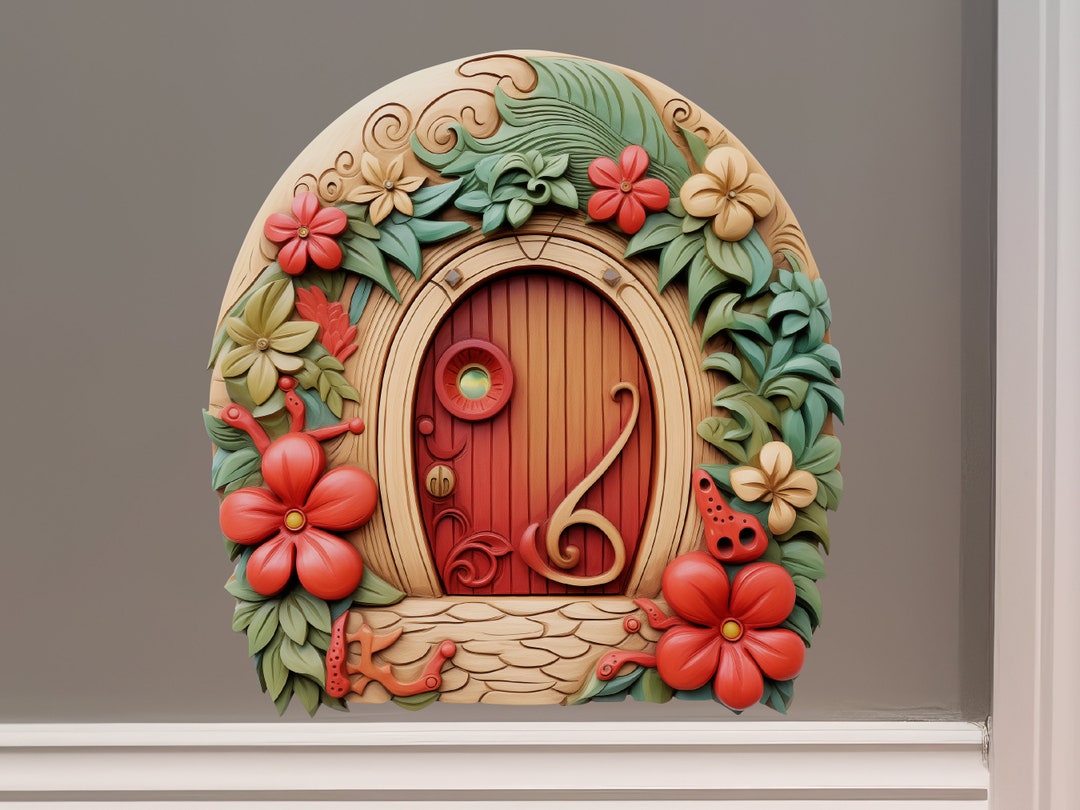 Hibiscus Hideaway Fairy Door Decal - Etsy
