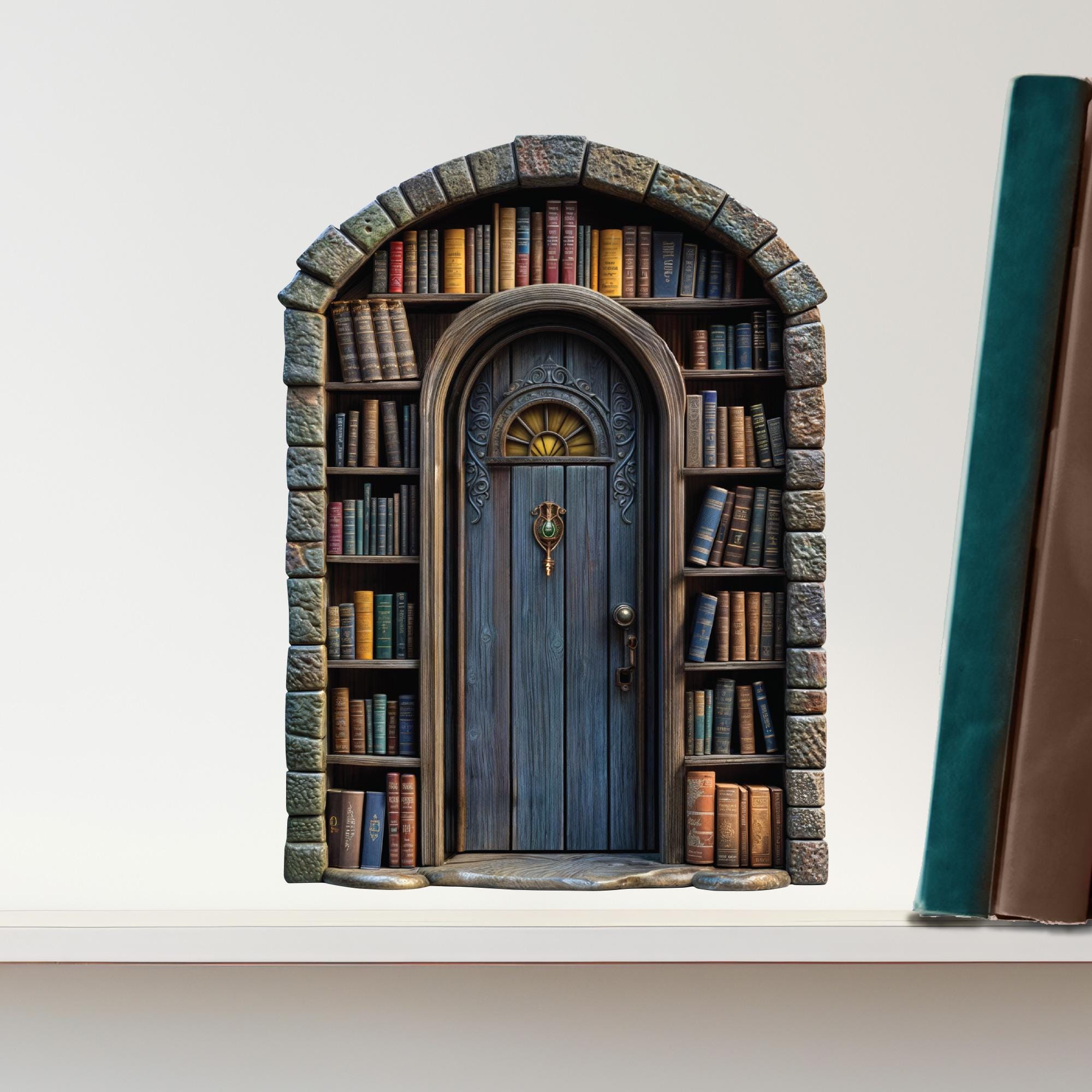 Stone Library Fairy Door Decal - Etsy