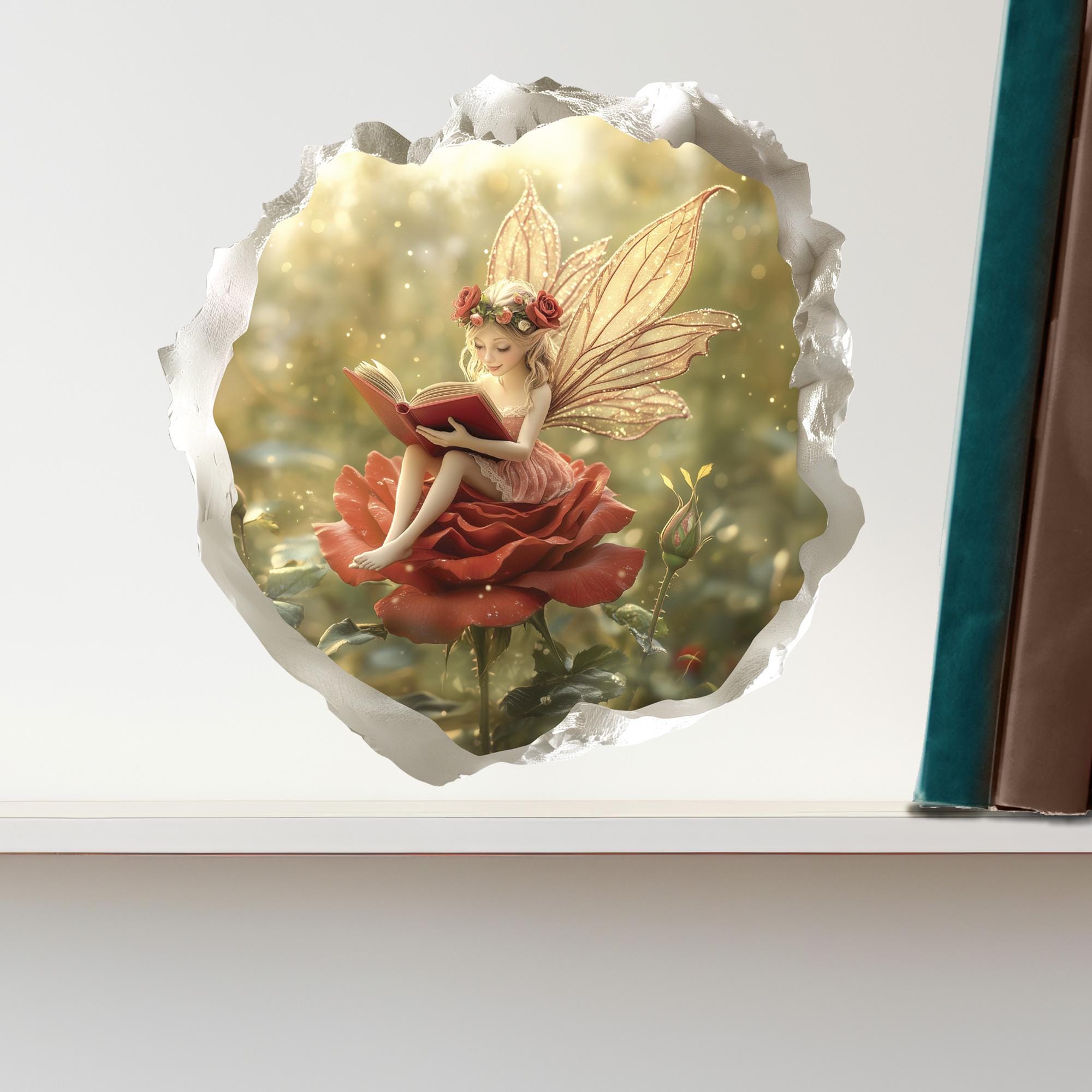 Reading Rose Fairy Portal Decal - Etsy