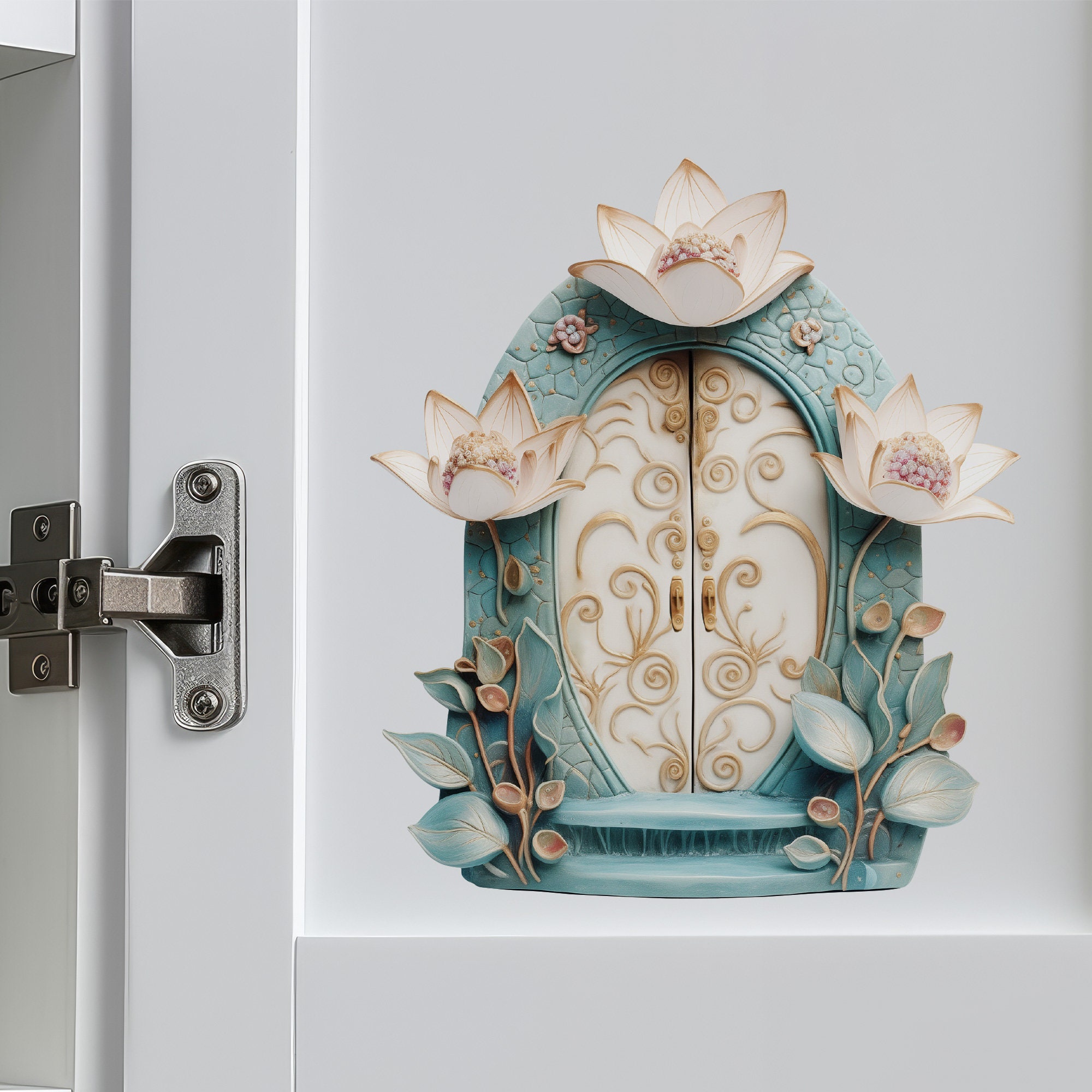 Lotus Bloom Fairy Door Decal - Etsy