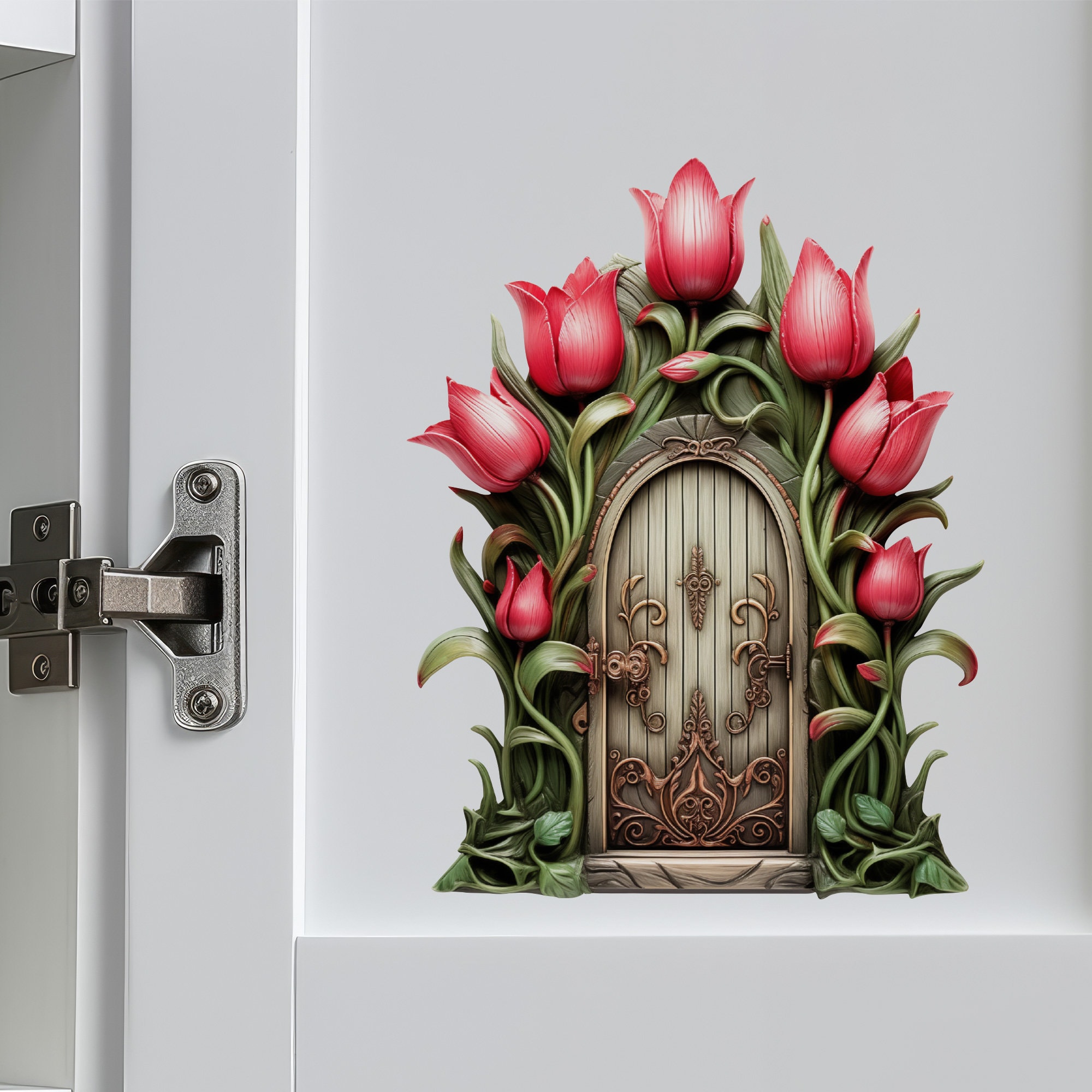 Tulip Bloom Fairy Door Decal - Etsy