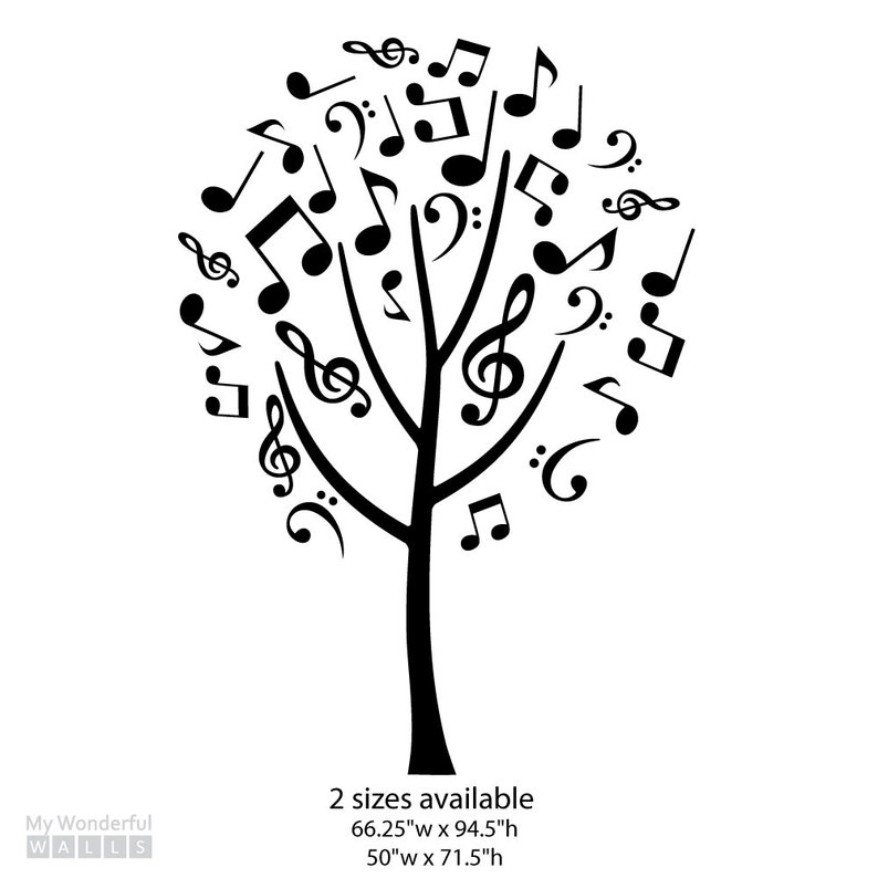 Music Note Tree Wall Decal - Etsy