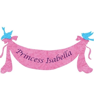Banner personalizzato per il nome della principessa o striscione c&#39;era una volta per la stanza della ragazza o la festa della principessa Cenerentola