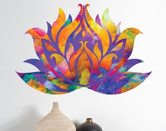 Watercolor Lotus Blossom Wall Decal