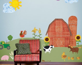 Farm Wall Stickers Decals for Kids Room & Nursery - JUMBO SET