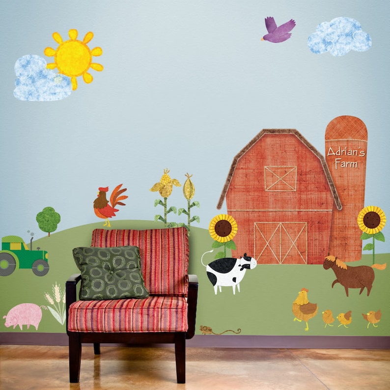 Farm Wall Stickers Decals for Kids Room & Nursery JUMBO SET image 1