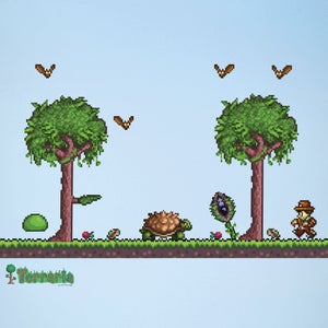 Terraria Jungle Biome Add-on Wall Decal Set - Terraria Video Game Decorations - Terraria Birthday - Terraria Stickers (#1309)