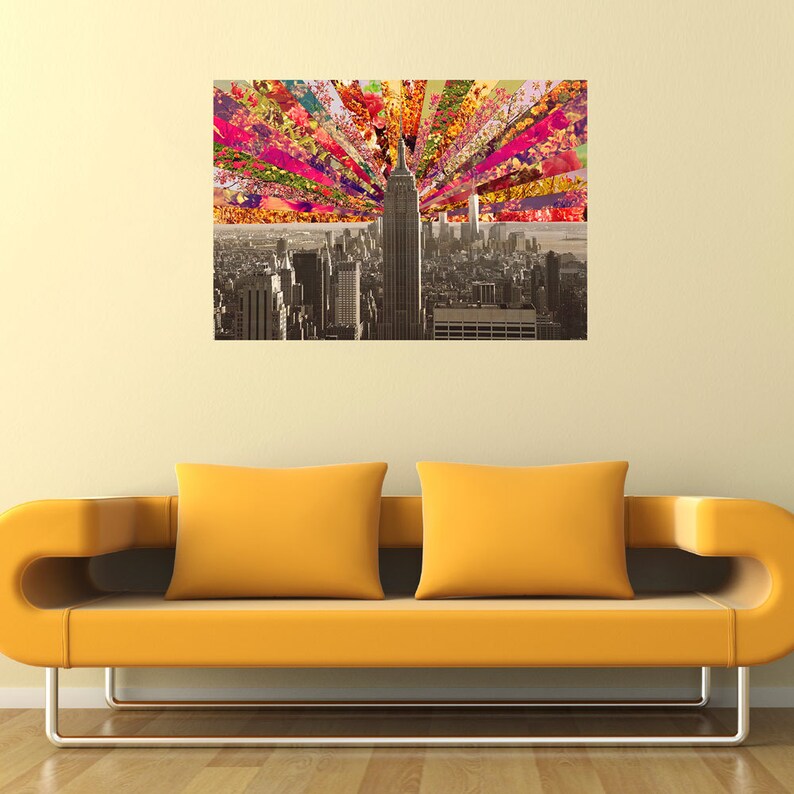 New York City Photo Collage Wall Decal Blooming NY by Bianca Etsy