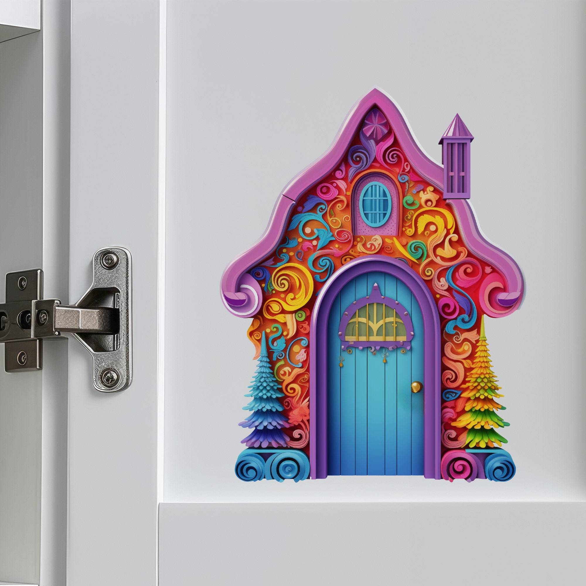 Color Carnival Fairy Door Decal - Etsy