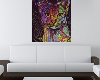 Angora Cat Wall Sticker Cut Out Pop Art by Dean Russo | Etsy