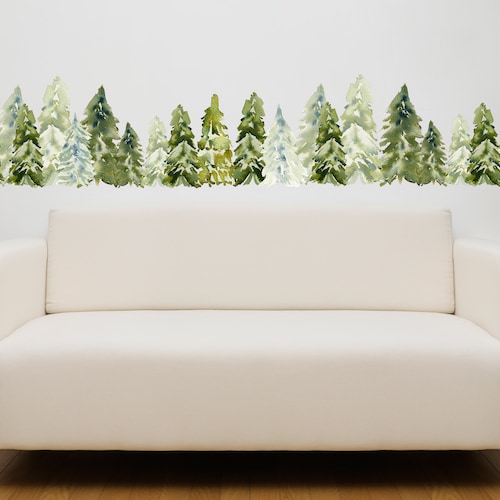 Pine Tree Group Wall Decals Custom Home Decor Etsy