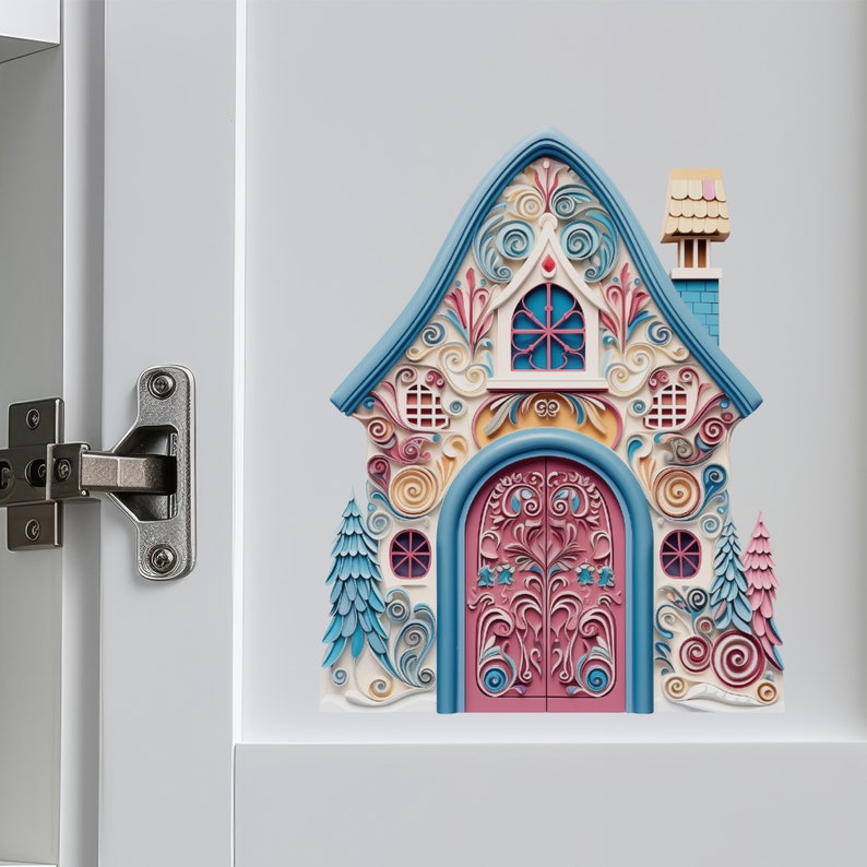 Pastel Pines Fairy Door Decal - Etsy