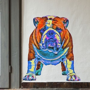 Bulldog Decal - Colorful Peel & Stick Dog Wall Decal
