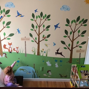 Forest Wall Decals for Nursery and Kids Room Woodland Stickers JUMBO SET image 9