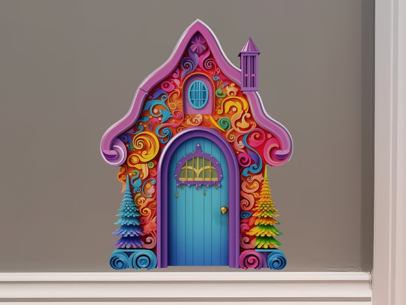 Color Carnival Fairy Door Decal - Etsy