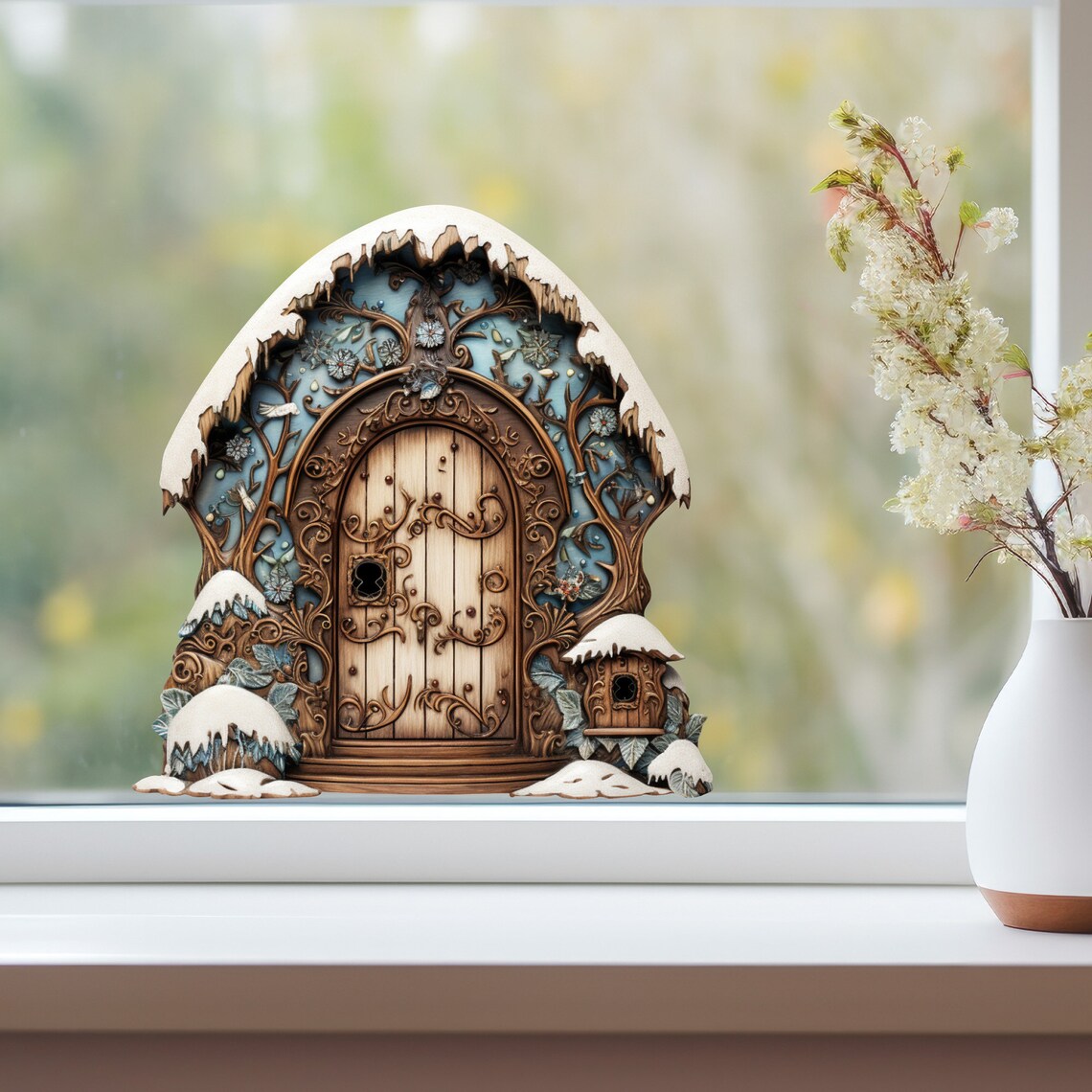 Snowy Cottage Fairy Door Decal - Etsy