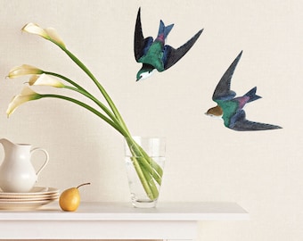 Swallow Bird Decals - Set of 2 Swallow Wall Stickers