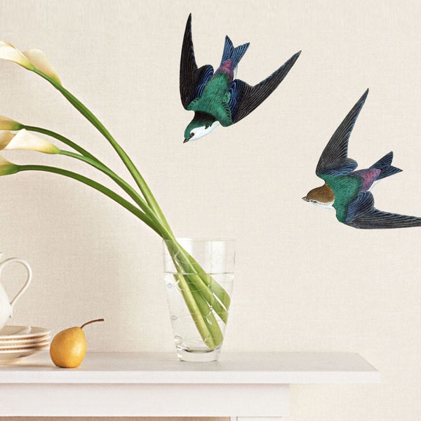Swallow Bird Decals - Set of 2 Swallow Wall Stickers