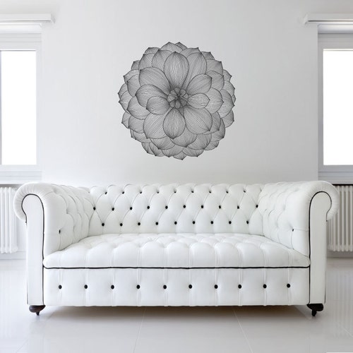 Dahlia Flower Wall Sticker Decal Etsy