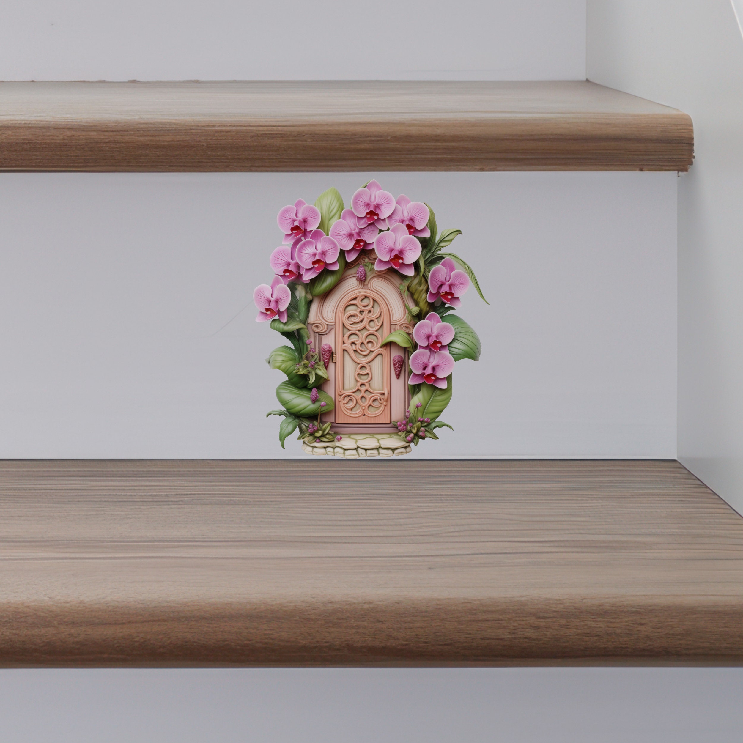 Orchid Garden Fairy Door Decal - Etsy