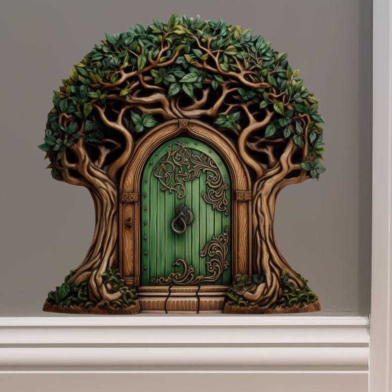 Woodland Gates Fairy Door Decal 5-pack Bundle - 3d-effect Illusion ...
