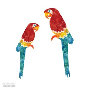 Macaw Wall Stickers - Set of 2 Jungle Bird Decals (SKU: 140-stick-17)