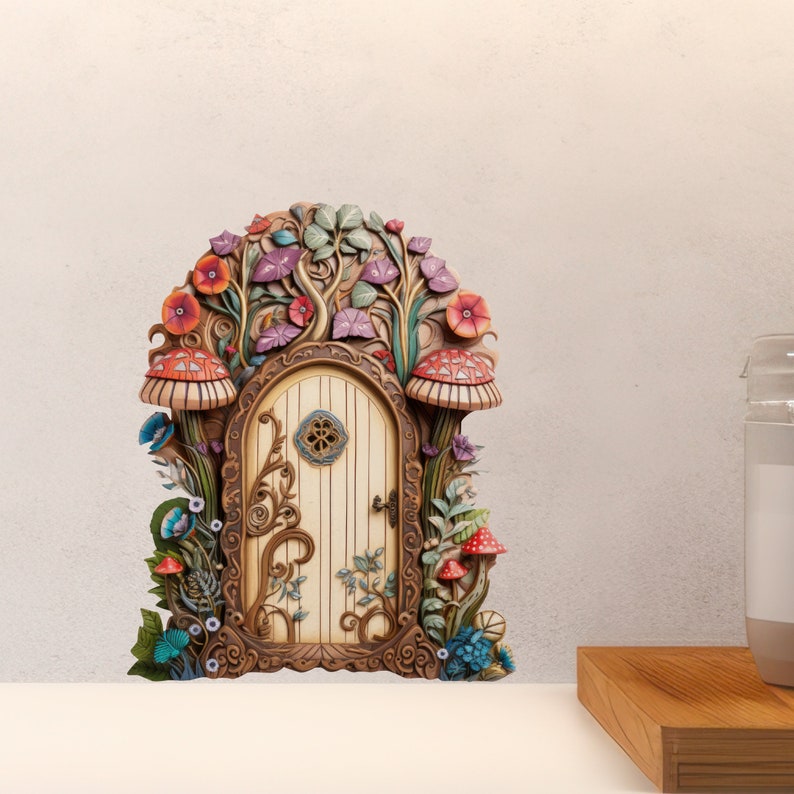 Flora & Fungi Fairy Door Decal - Etsy