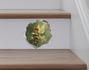 3D Fairy Wall Sticker Lotus Mural Reading Lotus Fairy Wall Decal - 3D ...