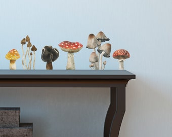 Mushroom and Toadstool Wall Decals - Set of 6