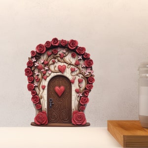 Romantic Roses Valentine's Day House - Fairy Door 3D Wall Sticker - Etsy