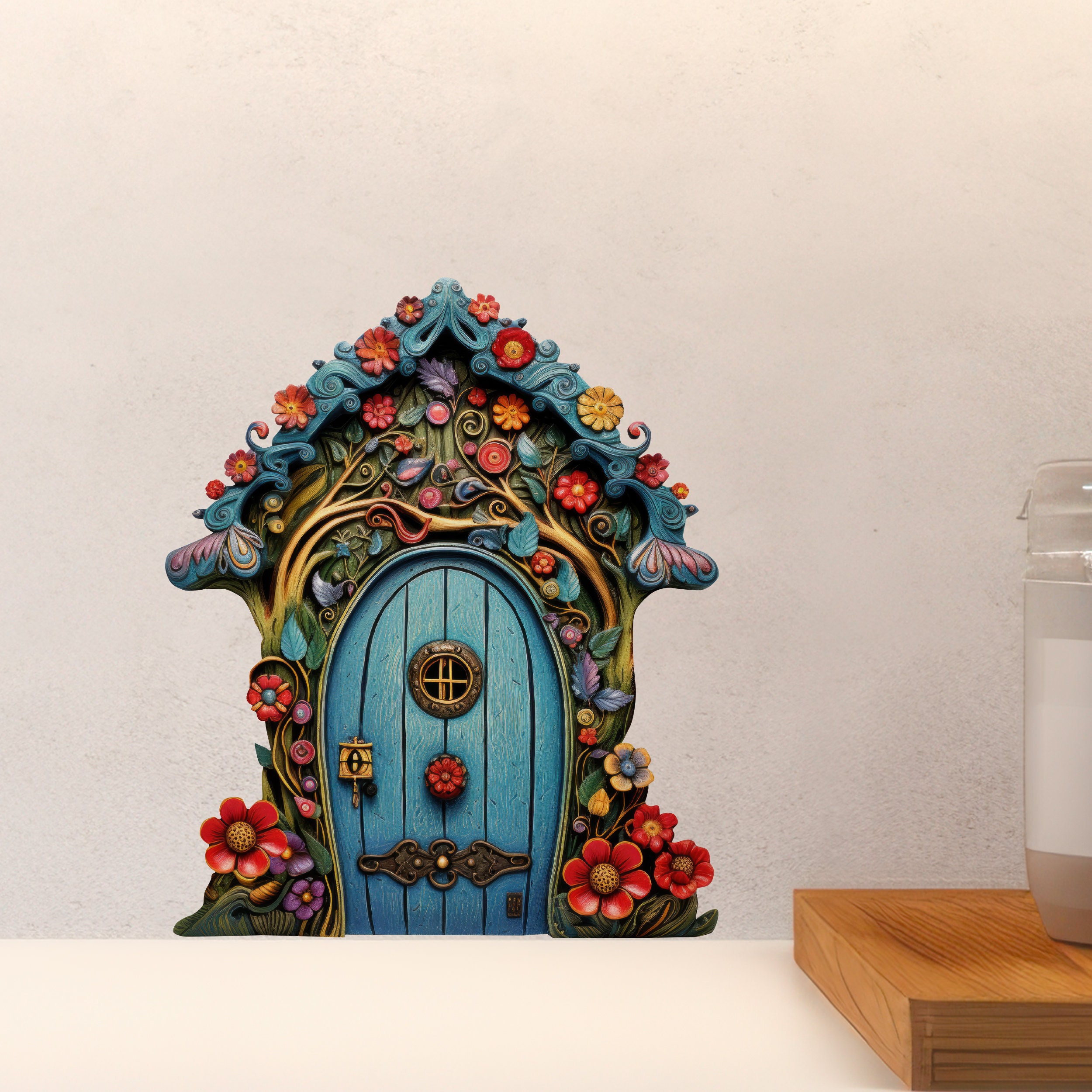 Bright Bloom Fairy Door Decal - Etsy