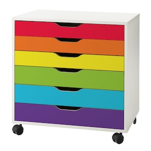 Classic Rainbow Stripe Decal Set for IKEA Alex Drawer Unit (Drawer Unit NOT Included)