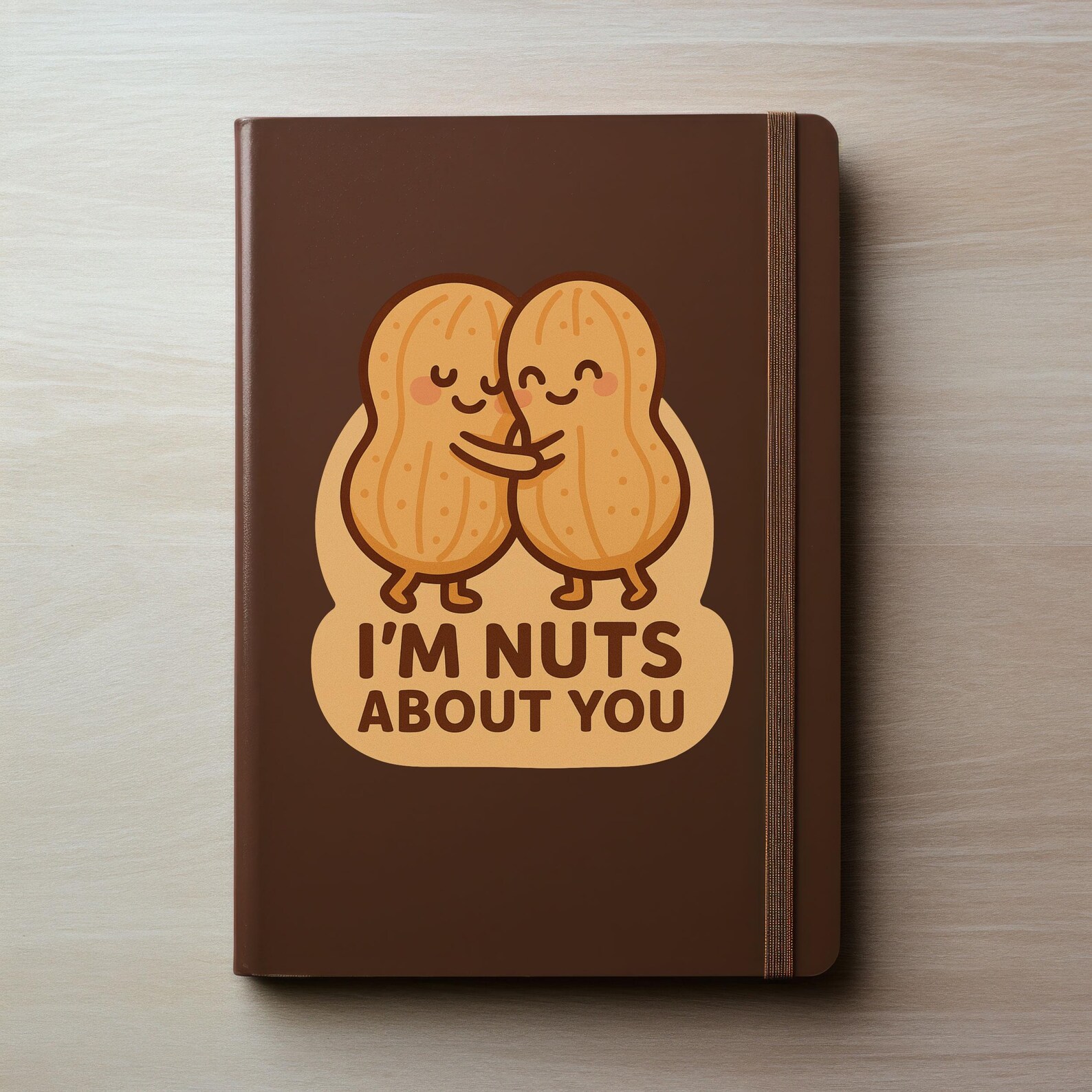 I'm Nuts About You – Cute Peanut Hug Pun Sticker – 4.8"w X 5.6"h Vinyl ...