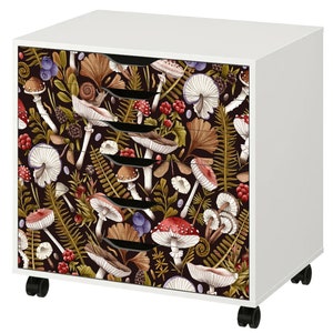 Mushrooms & Toadstools Decorative Decal Set for IKEA Alex Drawers (Furniture NOT Included)