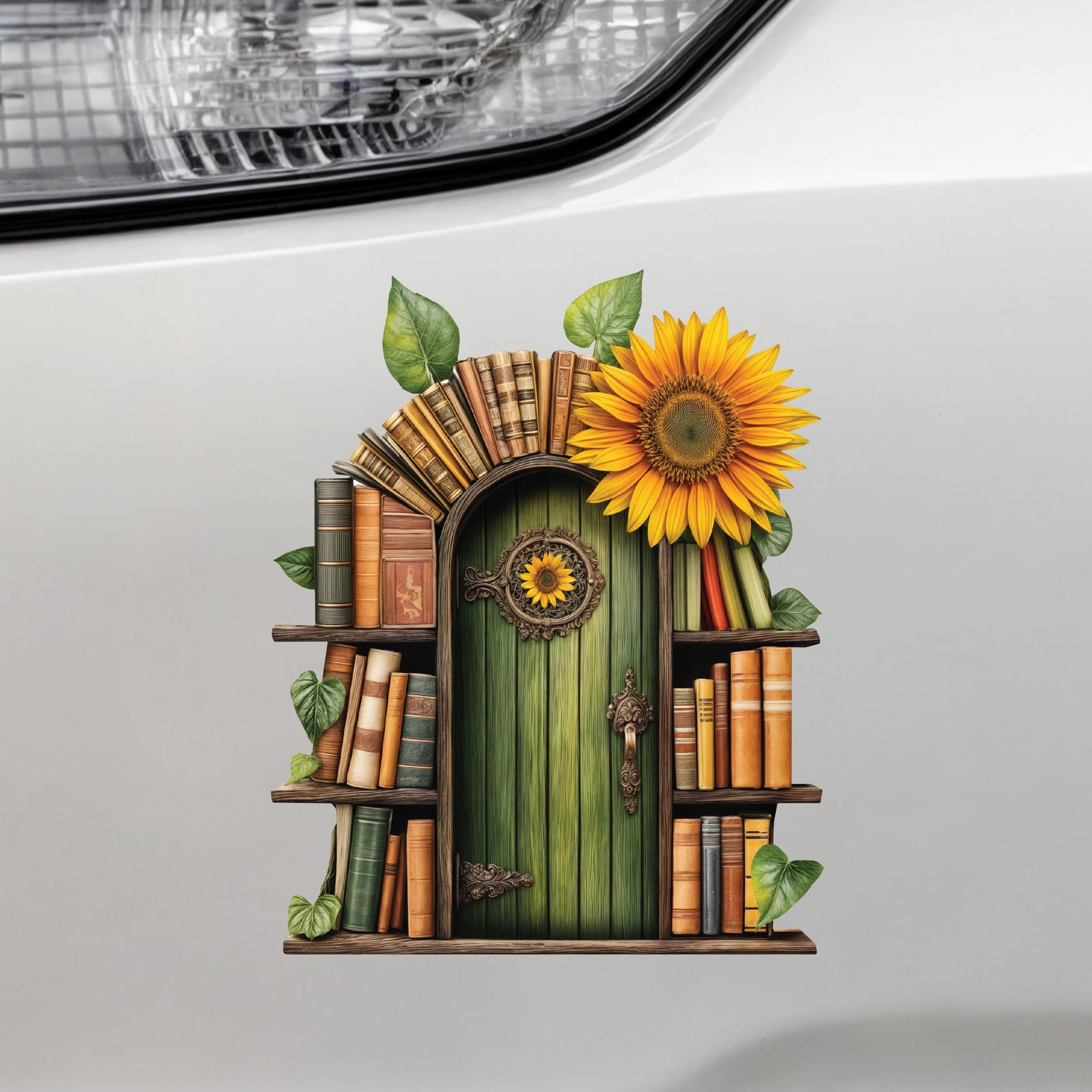 Sunflower Library Fairy Door Decal - Etsy