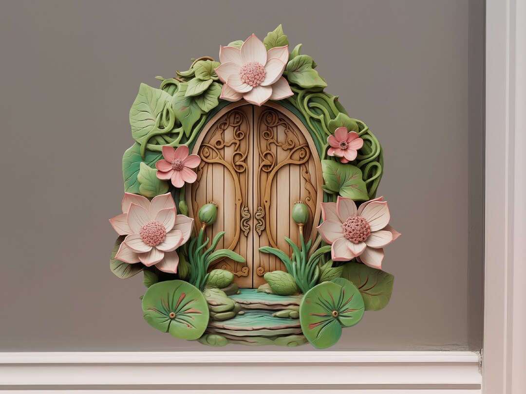 Lilypad Landing Fairy Door Decal - Etsy